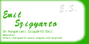 emil szigyarto business card