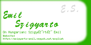 emil szigyarto business card